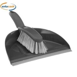 SCOPA CON PALETTA IN PLASTICA GRIGIA