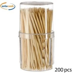 STUZZICADENTI CON CONTENITORE IN PLASTICA 200 PEZZI X 3 PZ