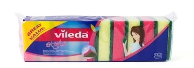 SPUGNA VILEDA ABRASIVA SET 10 PEZZI GIALLA E ROSA