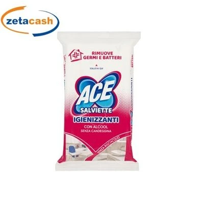 SALVIETTINE IGIENIZZANTI CON ALCOL SENZA CANDEGGINA 40 PZ