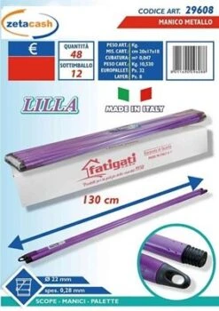 MANICO METALLO LILLA 130 CM