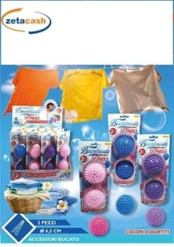 SFERE PER ASCIUGATRICE IN PLASTICA 2 PEZZI ASS