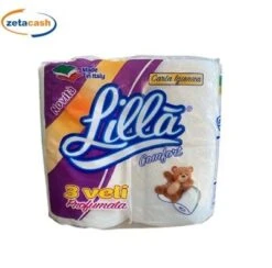 CARTA IGIENICA LILLA 4 ROTOLI PROFUMATA 3 VELI