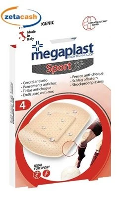 CEROTTI ANTIURTO 4 PEZZI MEGAPLAST SPORT 7X10CM