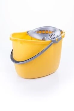 SECCHIO CON VASCA LT 15 GIALLO CON MANICO