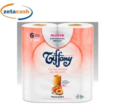 ROTOLI CARTA IGIENICA 2 VELI PROFUMATE ALLA PESCA GIALLA 6PZ