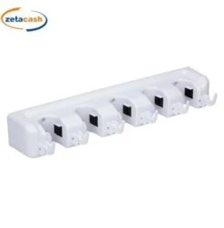 APPENDINO DA PARETE PER UTENSILI DA PULIZIA A 5 GANCI PLAST